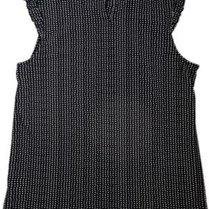 Women’s Adrianna Papell S Black Ruffle Polka Dot‎ Sleeveless Shirt